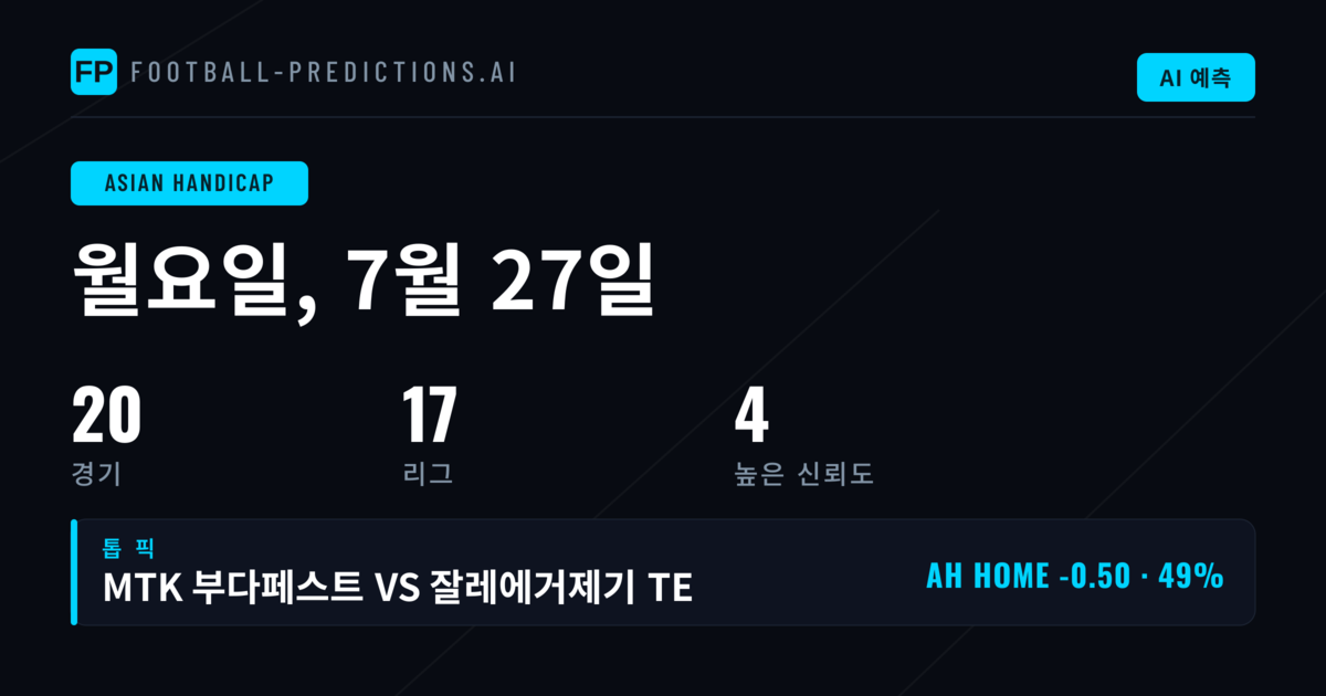 최고 AH 예측 (2026년 7월 27일)