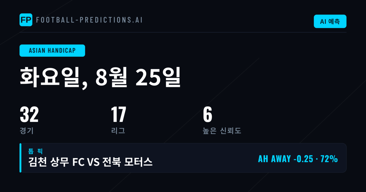 2026년 8월 25일 Top AH PICKS