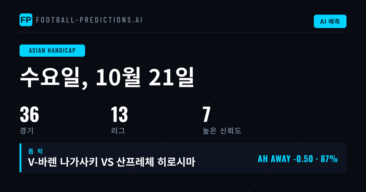 2026년 10월 21일 AH 주요 픽
