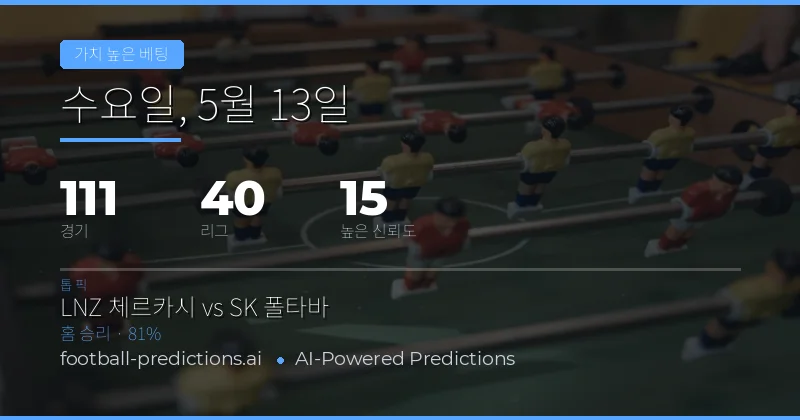 2026년 5월 13일 축구 베팅 가이드