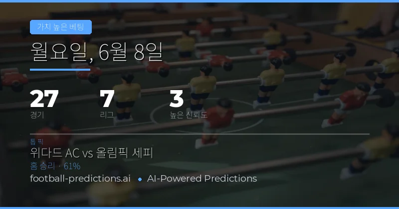 6월 8일 value bet 예측: 진짜 가치가 있는 베팅을 찾아서