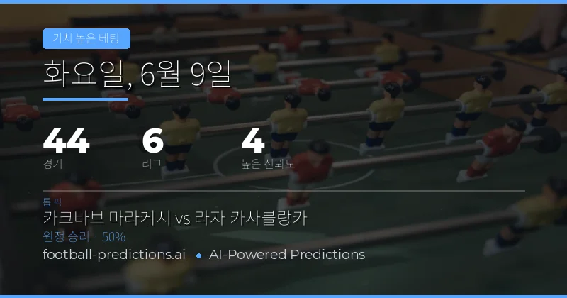 오늘의 가치 베팅 시장 분석
