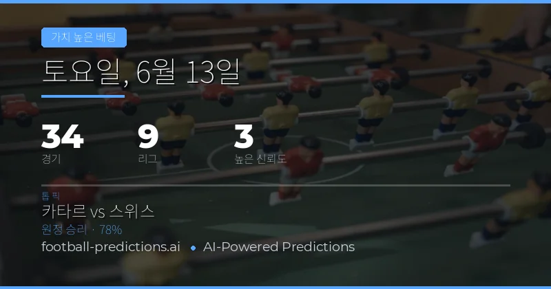 2026년 6월 13일 O/U 베스트 밸류 픽