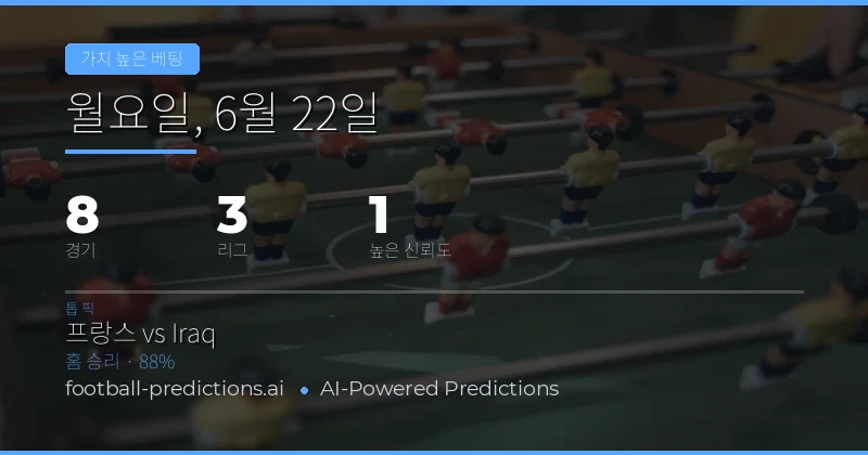 6월 22일 베스트 밸류 배팅 추천