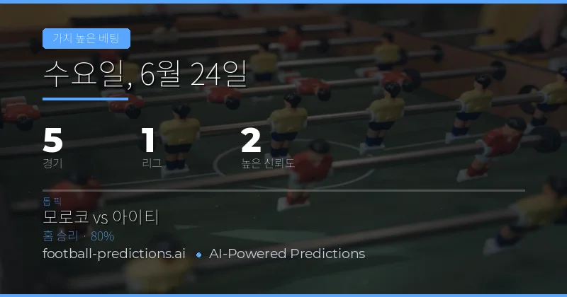 2026년 6월 24일 최고의 가치 배팅 추천