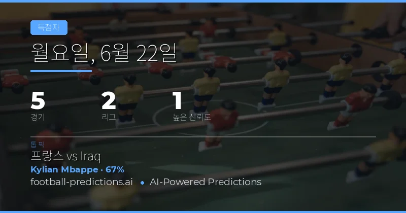 6월 22일 Anytime Goalscorer 베스트 추천
