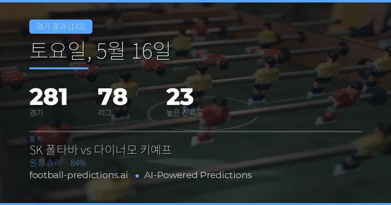 2026년 5월 16일 주요 경기 결과 전망