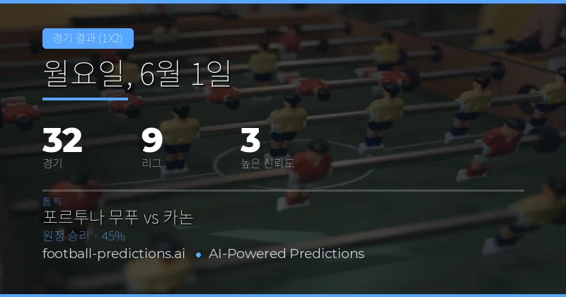 6월 1일 1X2 승부식 32경기 예측 개요
