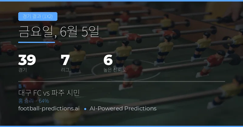 6월 5일 경기 분석 개요