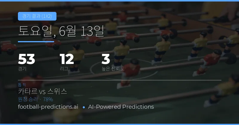 2026년 6월 13일 1X2 베팅 추천