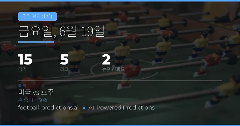 Top 1X2 배팅 추천 (2026년 6

이번 주 최고 기대치의 경기 분석