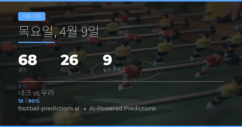 9 Apr 2026 Double Chance 예측 개요