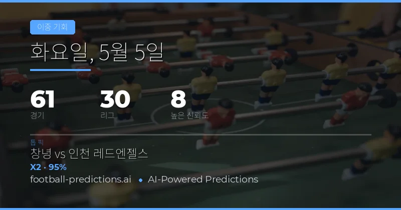 2026년 5월 5일 더블 찬스(Double Chance) 경기 분석 개요
