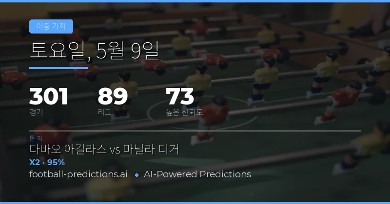 2026년 5월 9일 더블 찬스(Double Chance) 베팅 전략 개요