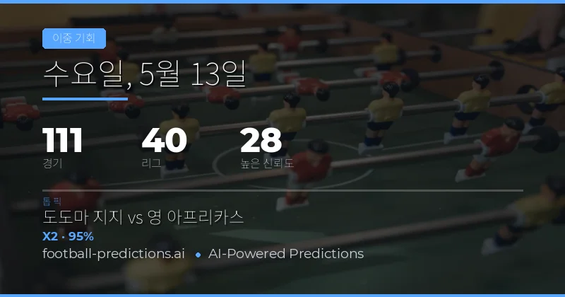 2026년 5월 13일 더블 찬스(Double Chance) 베팅 전략 개요