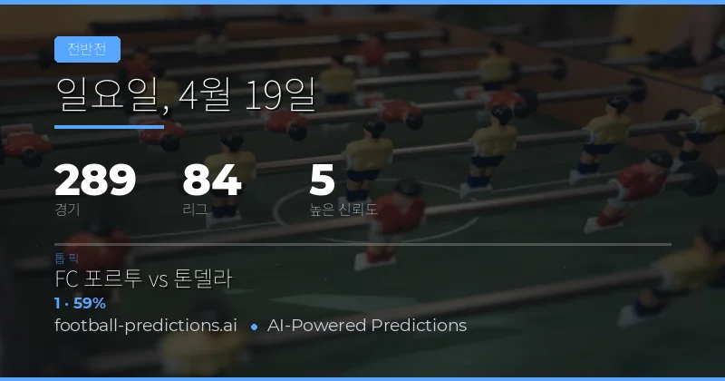 19 Apr 2026 경기 반시간 결과 예측 개요