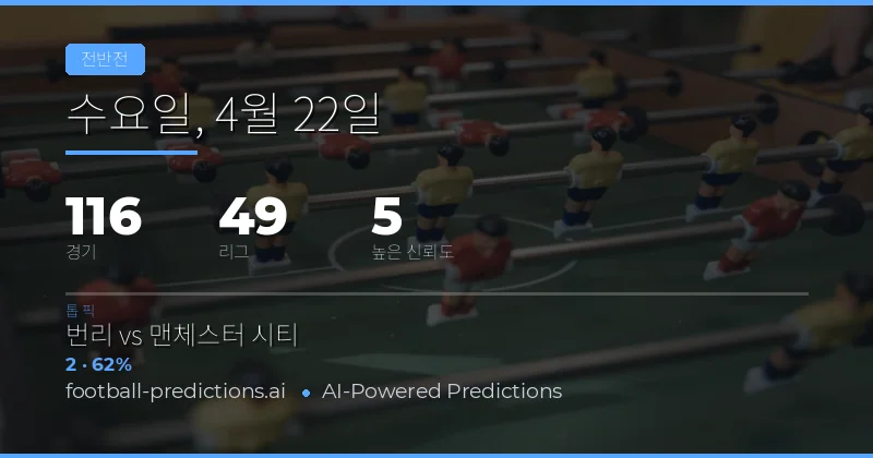 22 Apr 2026 경기 반시간 결과 전망