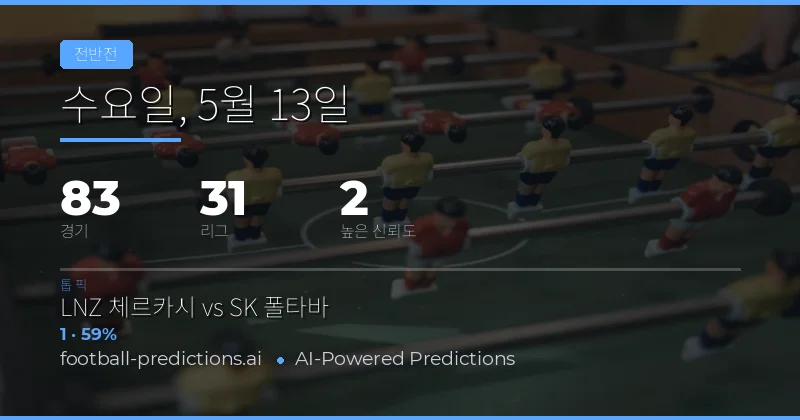 2026년 5월 13일 하프타임 결과 예측 개요