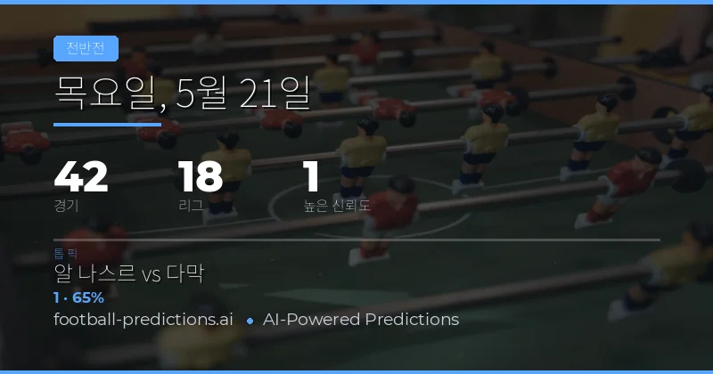 2026년 5월 21일 하프타임 결과 전망