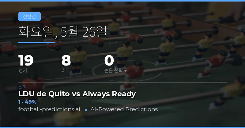 2026년 5월 26일 하프타임 결과 전망 및 분석