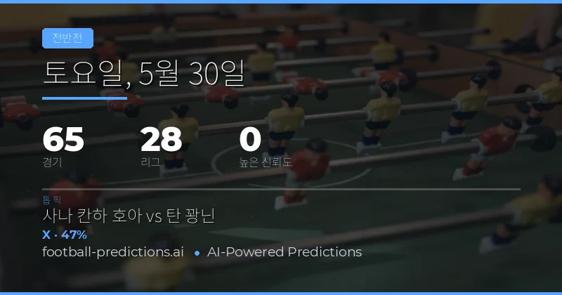 2026년 5월 30일 하프타임 결과 예측 분석