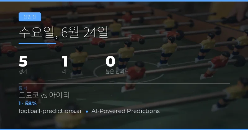 전반전 결과 예측: 오늘의 핵심 인사이트