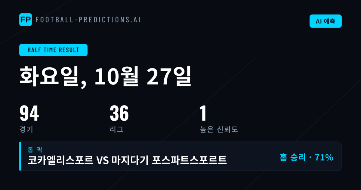 2026년 10월 27일 전반전 결과 핵심 선택