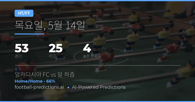 2026년 5월 14일 하프타임/풀타임(Half Time/Full Time) 베팅 분석