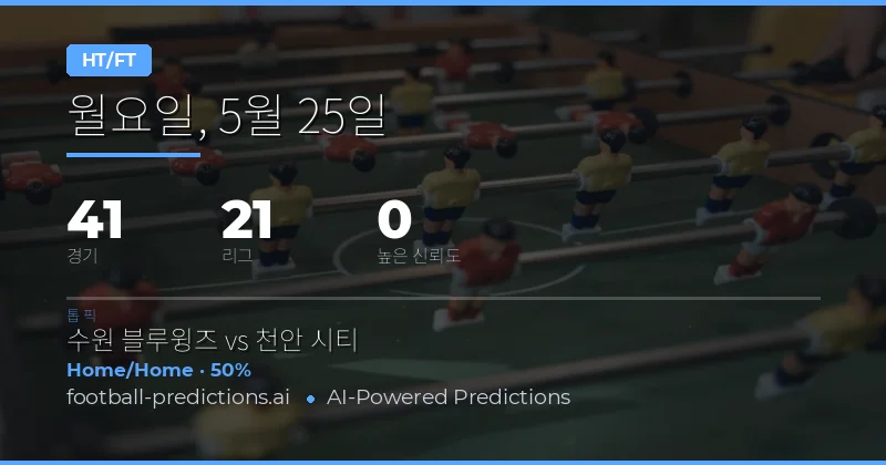 2026년 5월 25일 하프타임/풀타임 베팅 가이드
