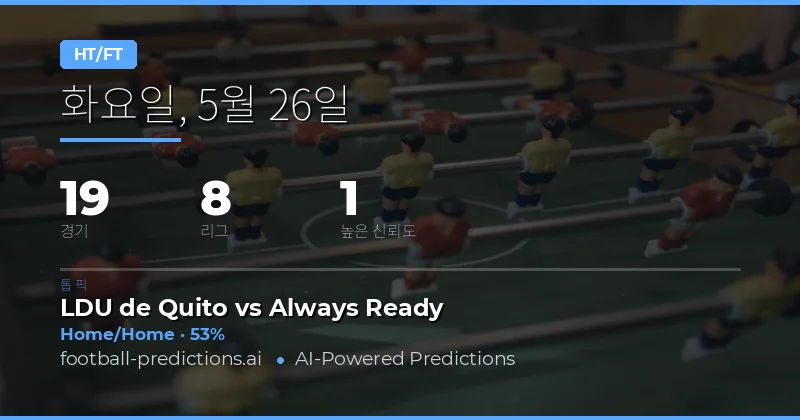 2026년 5월 26일 하프타임/풀타임 예측 개요