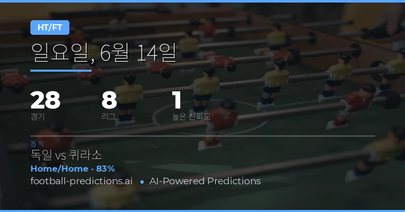 6월 14일 HT/FT 베스트 픽