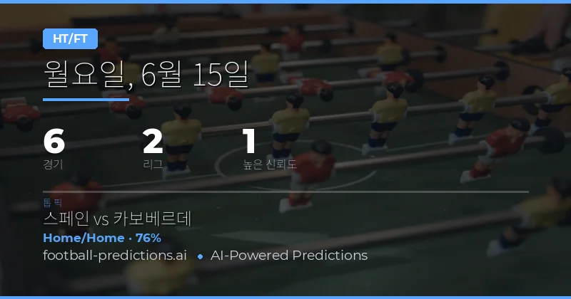 2026년 6월 15일 HT/FT 베팅 추천