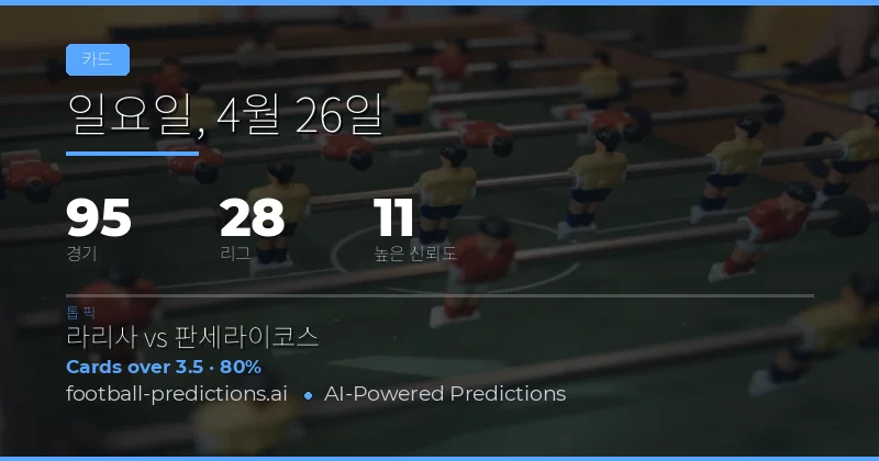 카드 — 축구 예측 & 베팅 팁 — 일요일, 4월 26일, 2026