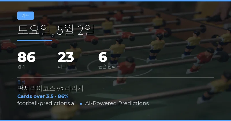 2026년 5월 2일 옐로 카드 베팅 시장 개요