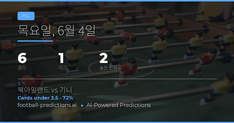 6월 4일 옐로카드 예측 분석: 최근 추세와 핵심 포인트