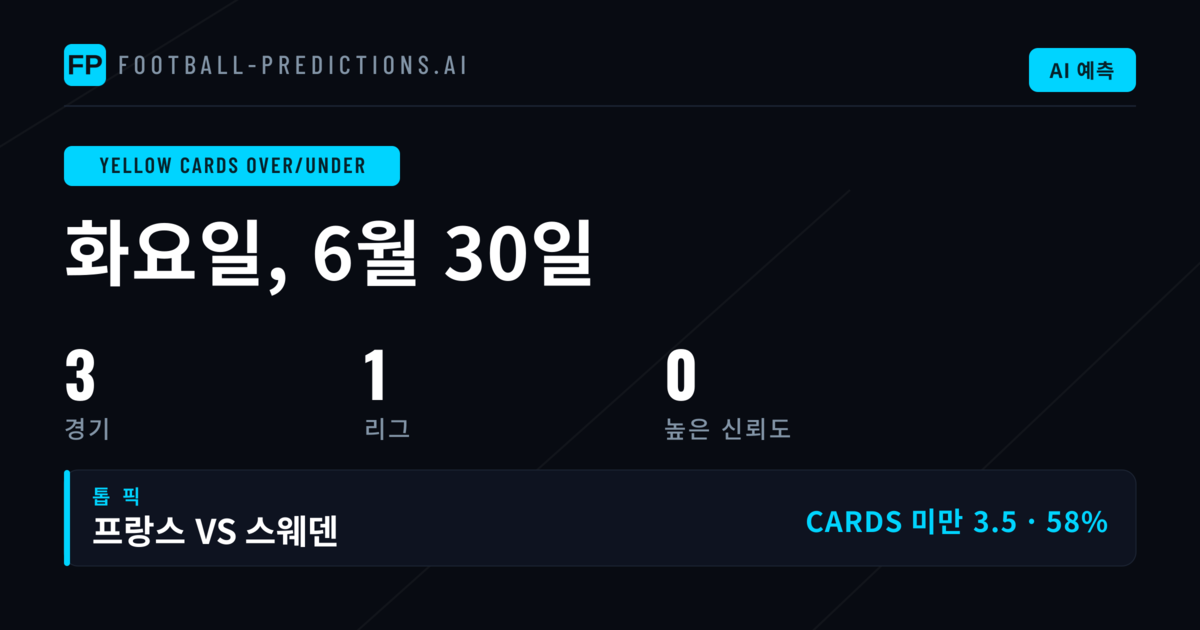 옐로카드 O/U 가치를 찾는 법