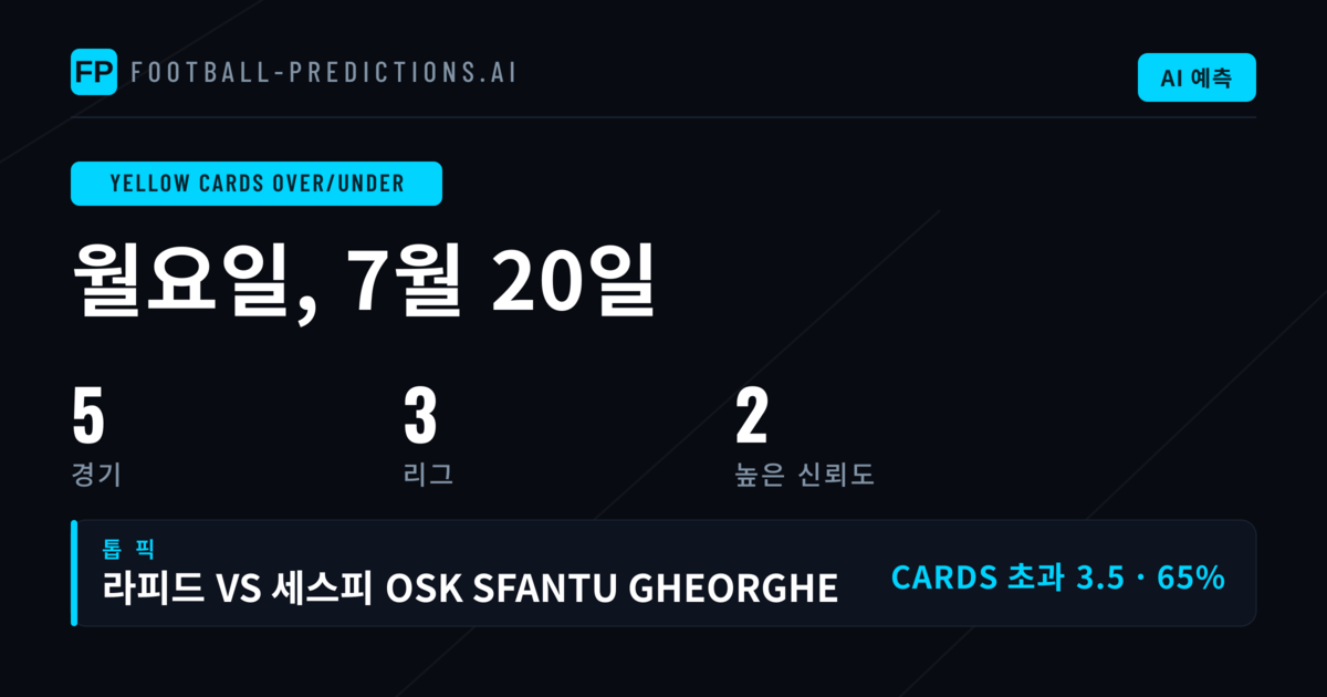 2026년 7월 20일 O/U 카드 베팅 추천