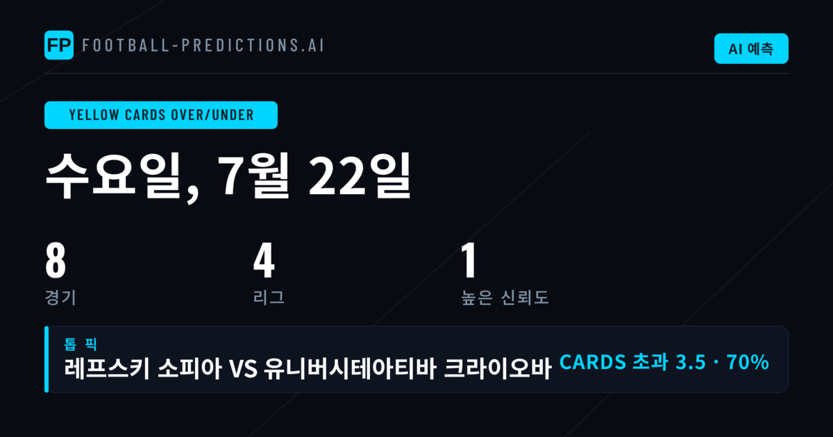 7월 22일 O/U 카드 최고 추천
