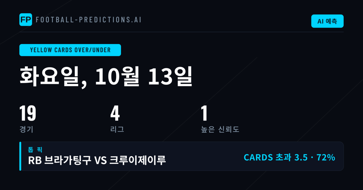 10월 13일 O/U 카드 탑 픽