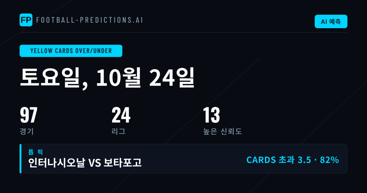 2026년 10월 24일 경고장 O/U 최종 추천