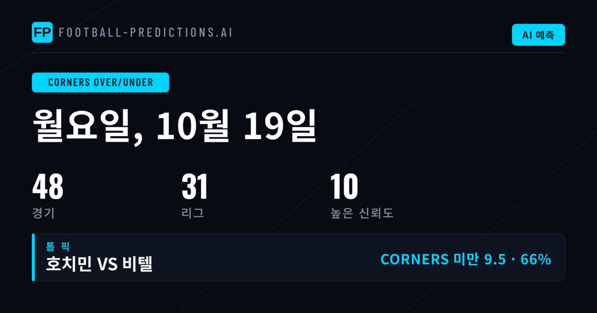 2026년 10월 19일 O/U 코너 추천