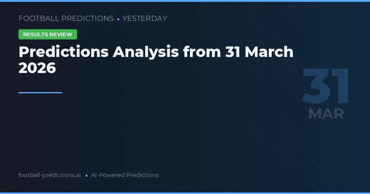 Predictions Analysis from 31 March 2026