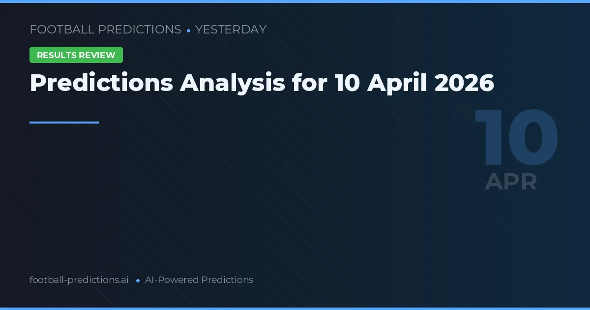 Predictions Analysis for 10 April 2026