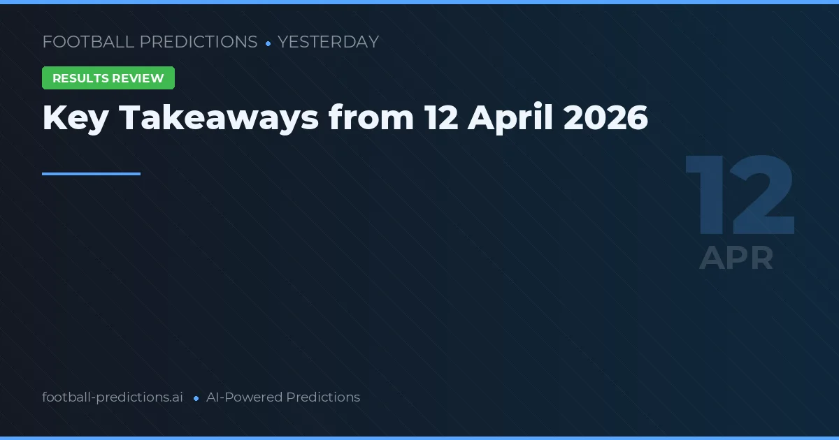 Key Takeaways from 12 April 2026
