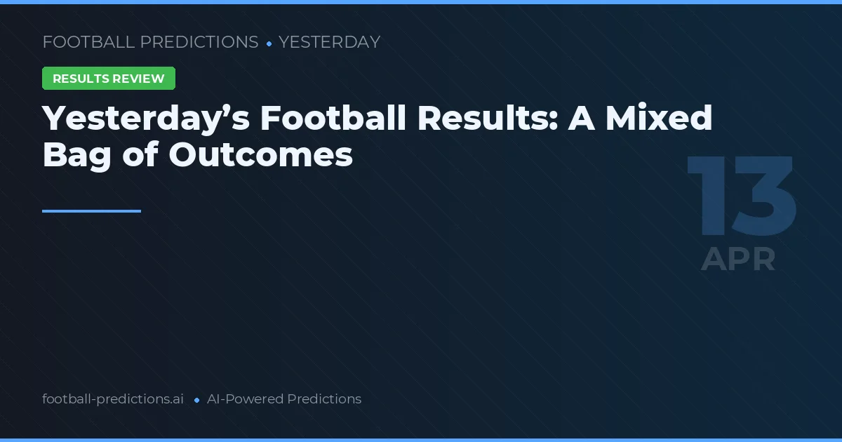 Yesterday’s Football Results: A Mixed Bag of Outcomes