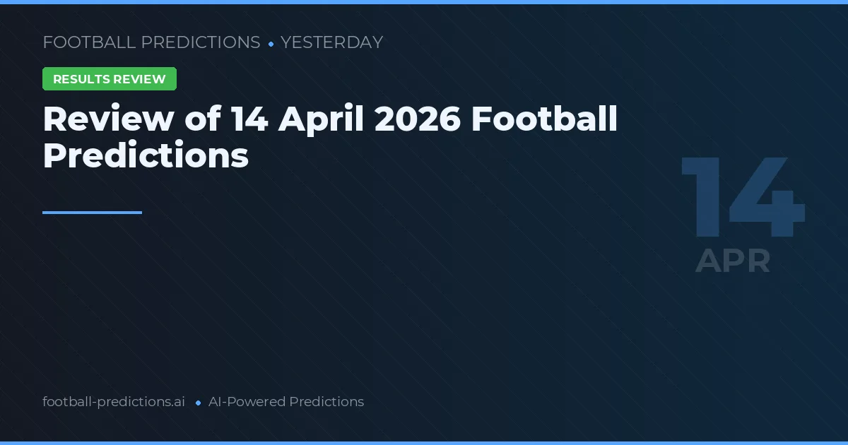 Review of 14 April 2026 Football Predictions