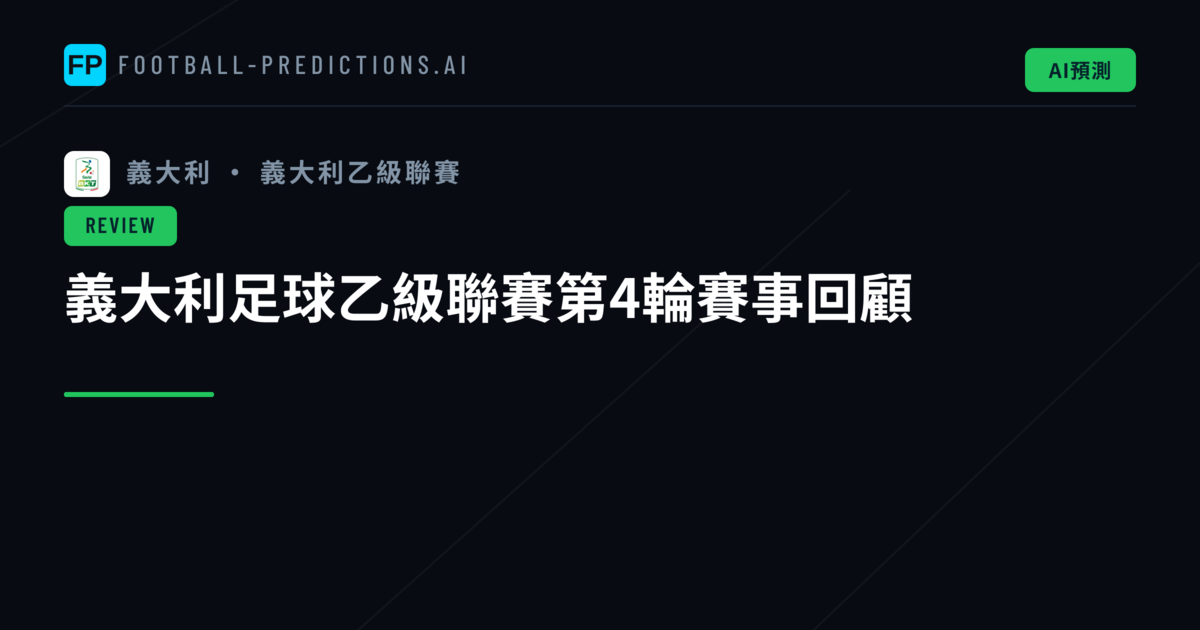 義大利足球乙級聯賽第4輪賽事回顧