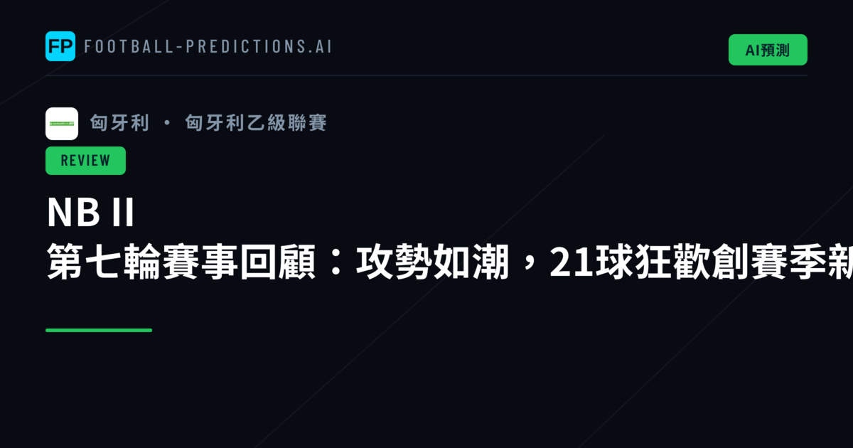 NB II 第七輪賽事回顧:攻勢如潮,21球狂歡創賽季新高