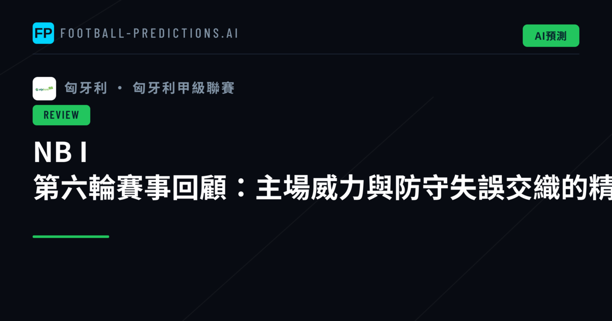NB I 第六輪賽事回顧：主場威力與防守失誤交織的精彩一週