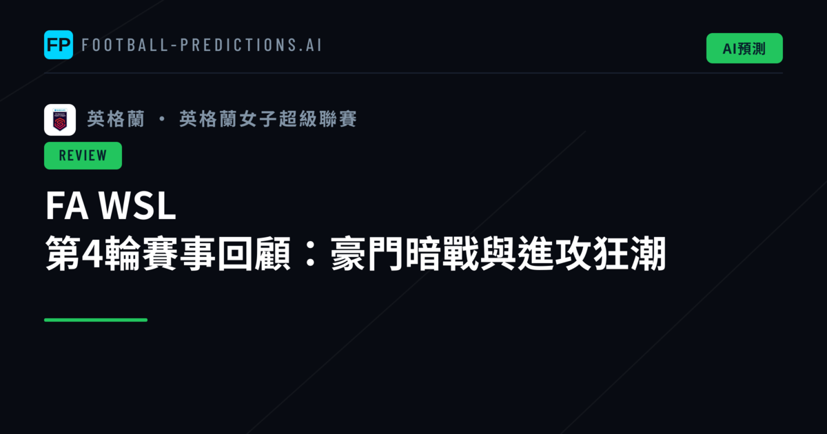 FA WSL 第4輪賽事回顧：豪門暗戰與進攻狂潮